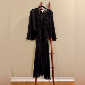 Elegant Black Sheer Robe